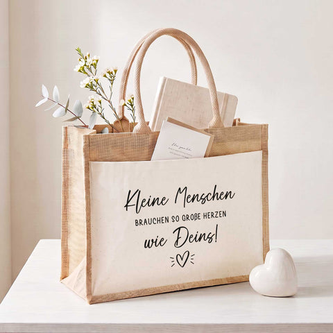 Bedruckte Strandtasche - Kindergartenzeit - Geschenk zum Erzieherabschied