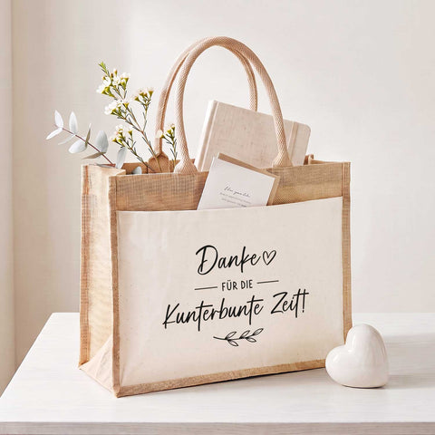 Bedruckte Strandtasche - Kindergartenzeit - Geschenk zum Erzieherabschied