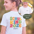 Kinder T-Shirt Schulkind 2026 in Weiß - Detailansicht des Drucks