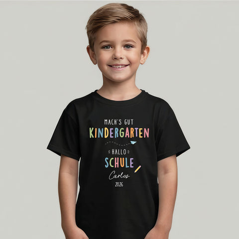 Personalisiertes Kinder T-Shirt - Machs gut Kindergarten