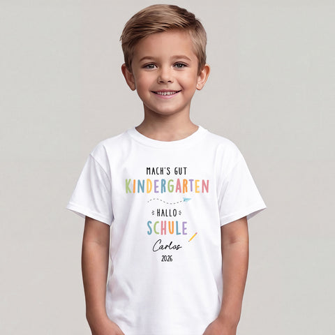 Personalisiertes Kinder T-Shirt - Machs gut Kindergarten
