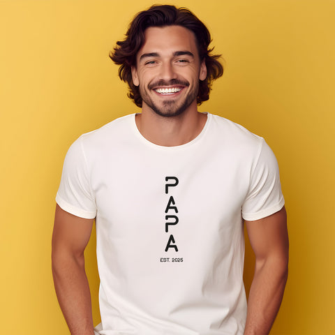 Bedrucktes T-Shirt für Herren - PAPA EST. Space