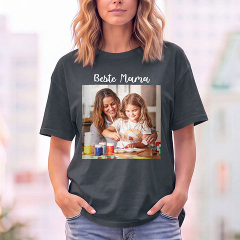 Personalisiertes Oversized T-Shirt - Foto & Wunschtext