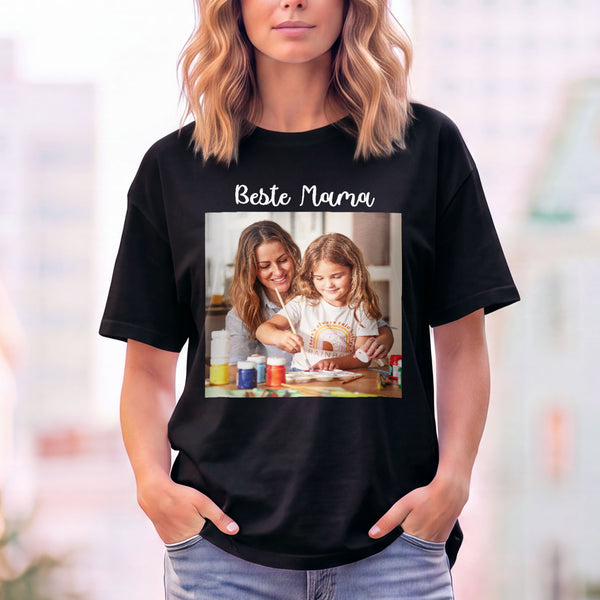 Personalisiertes Oversized T-Shirt - Foto & Wunschtext GRAVURZEILE