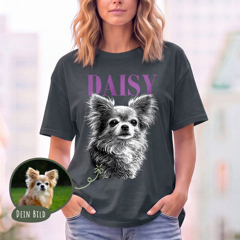 Personalisiertes Oversized T-Shirt - Haustier Foto