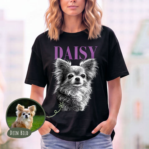 Personalisiertes Oversized T-Shirt - Haustier Foto