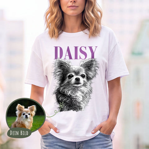 Personalisiertes Oversized T-Shirt - Haustier Foto