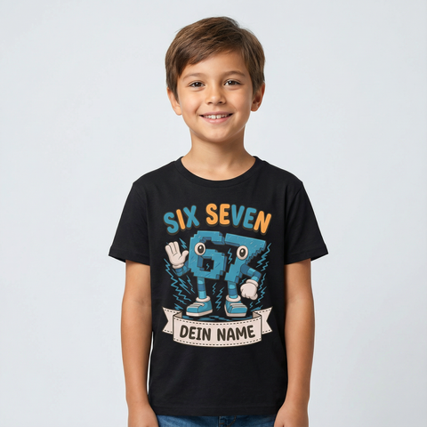 Personalisiertes Kinder T-Shirt - 67 Six Seven