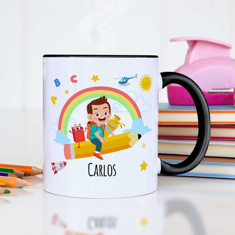 Bedruckte Tasse mit Motiv Einschulung