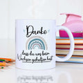 Bedruckte Tasse mit Spruch - "Danke dass du uns beim Wachsen geholfen hast" V2