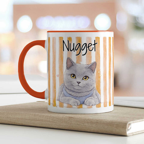 Bedruckte Tasse im Aquarell Stil - Foto Haustier - Personalisiert mit eigenem Bild