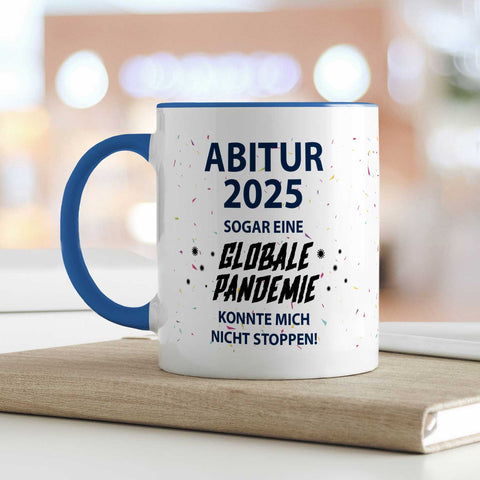 Bedruckte Tasse mit Spruch Pandemie Abitur