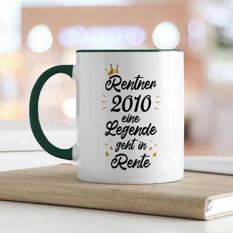 Bedruckte Tasse mit Spruch Rentner/Rentnerin 2025