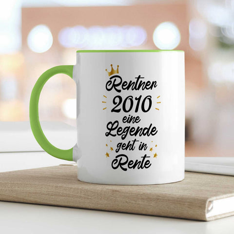 Bedruckte Tasse mit Spruch Rentner/Rentnerin 2025
