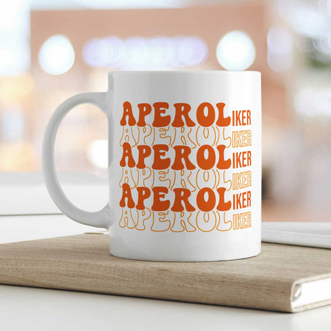 Bedruckte Tasse mit Aperol Spritz Motiv - Aperoliker - Aperol Geschenk für Frauen und Männer