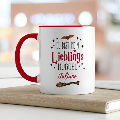 Bedruckte Tasse mit Spruch - Du bist mein Lieblingsmuggel mit Namen
