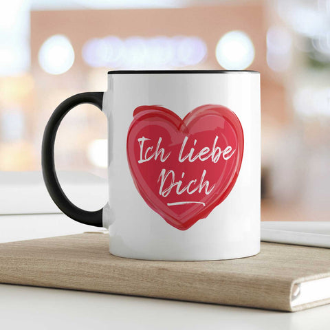 Bedruckte Tasse mit Spruch - Ich liebe dich