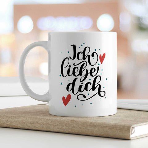 Bedruckte Tasse mit Spruch - Ich liebe dich V2