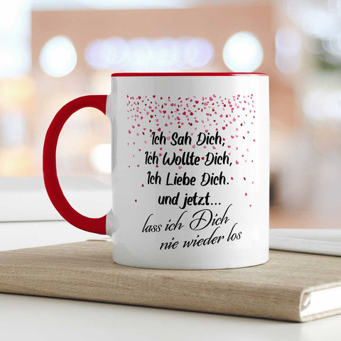 Bedruckte Tasse mit Spruch - Ich sah dich