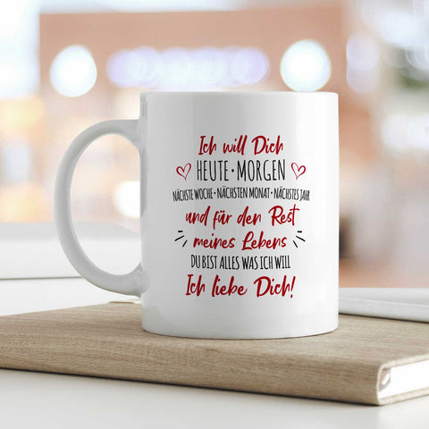 Bedruckte Tasse mit Spruch