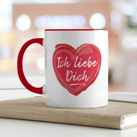 Bedruckte Tasse mit Spruch - Ich liebe dich