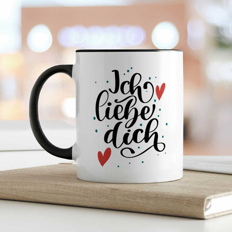 Bedruckte Tasse mit Spruch - Ich liebe dich V2