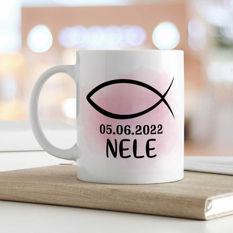 Bedruckte Tasse - zur Konfirmation mit Name & Datum