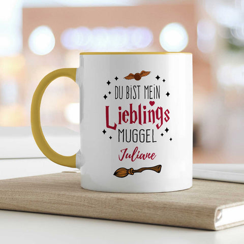 Bedruckte Tasse mit Spruch - Du bist mein Lieblingsmuggel mit Namen