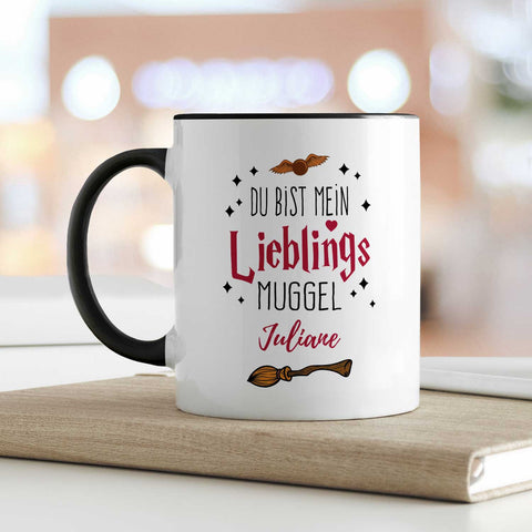Bedruckte Tasse mit Spruch - Du bist mein Lieblingsmuggel mit Namen