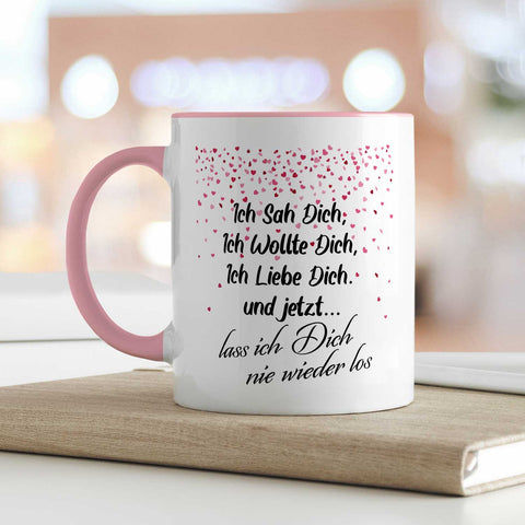 Bedruckte Tasse mit Spruch - Ich sah dich