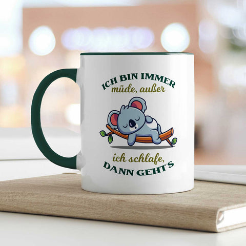 Bedruckte Tasse mit Spruch - Ich bin immer müde