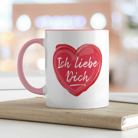 Bedruckte Tasse mit Spruch - Ich liebe dich