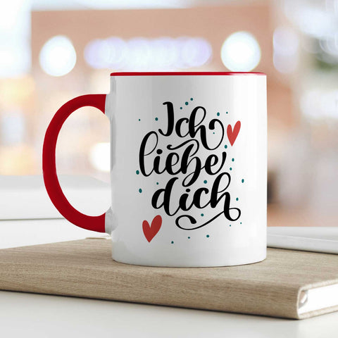 Bedruckte Tasse mit Spruch - Ich liebe dich V2