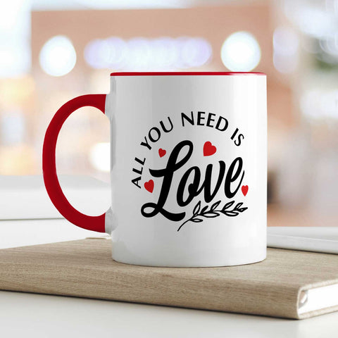 Bedruckte Tasse mit Spruch - All you need is love