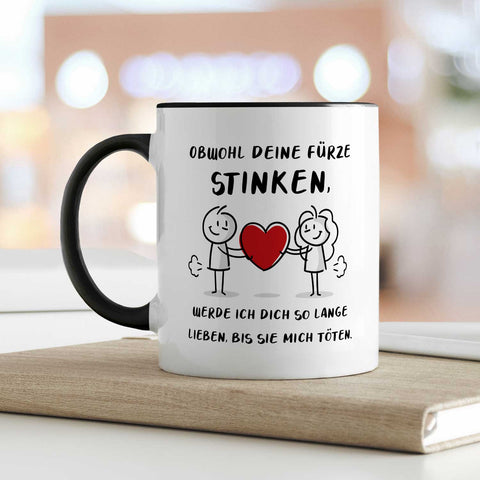 Bedruckte Tasse mit Spruch - Deine Fürze stinken
