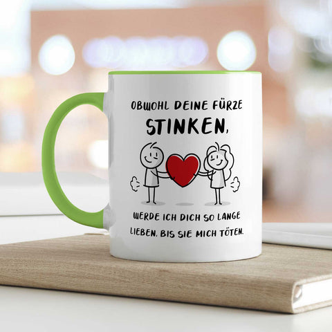 Bedruckte Tasse mit Spruch - Deine Fürze stinken
