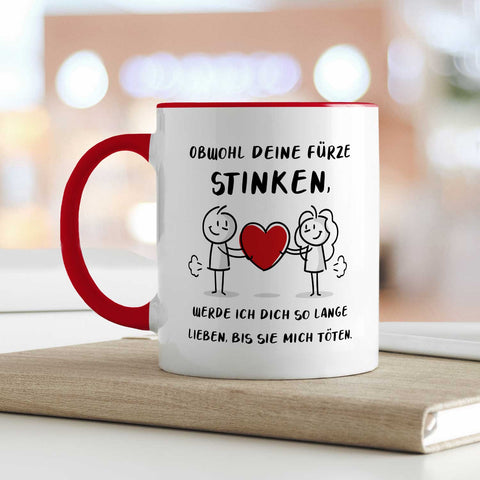 Bedruckte Tasse mit Spruch - Deine Fürze stinken