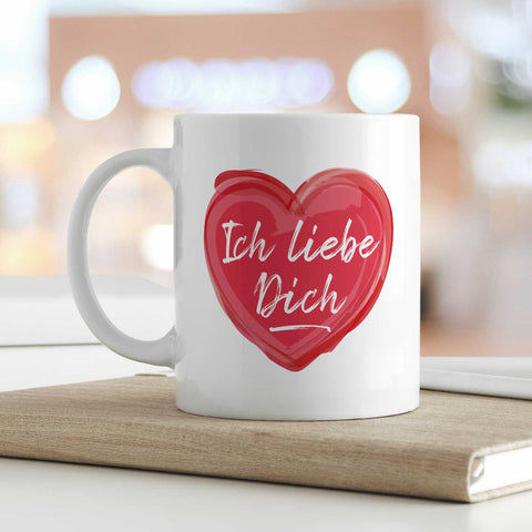 Bedruckte Tasse mit Spruch - Ich liebe dich