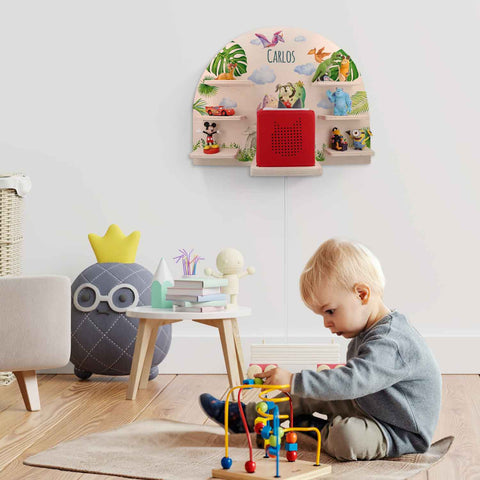 Toniebox Regal für Kinderzimmer - Dino - Personalisiert mit Namen