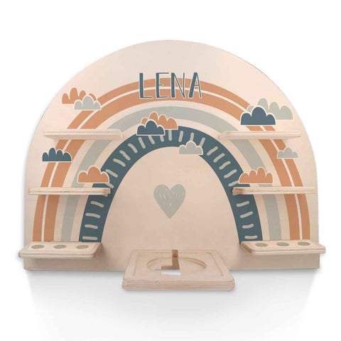 Toniebox Regal für Kinderzimmer - Regenbogen - Personalisiert mit Namen