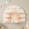 Toniebox Regal für Kinderzimmer - Regenbogen Pastell - Personalisiert mit Namen