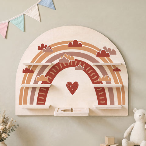 Toniebox Regal für Kinderzimmer - Regenbogen - Kinder Wandregal