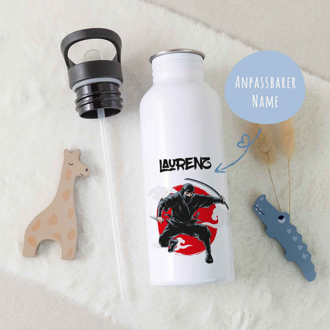 Bedruckte Trinkflasche aus Edelstahl - Ninja
