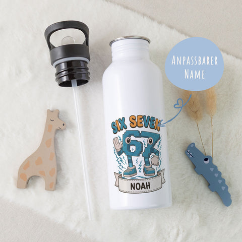 Bedruckte Trinkflasche aus Edelstahl - Six Seven