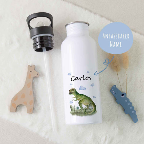 Bedruckte Trinkflasche aus Edelstahl - T-Rex V2
