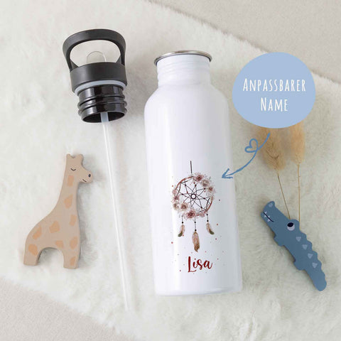 Bedruckte Trinkflasche aus Edelstahl - Traumfänger