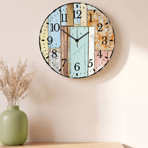 Wanduhr aus Holz Luv Vintage - UV Druck