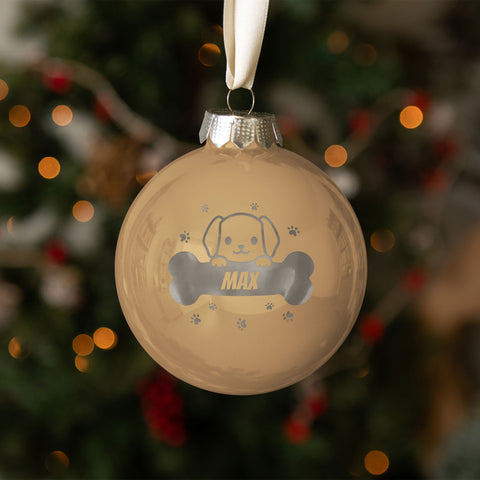 Gravierte Weihnachtskugel - Haustier - Hund & Katze
