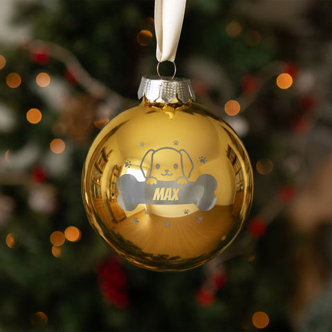 Gravierte Weihnachtskugel - Haustier - Hund & Katze
