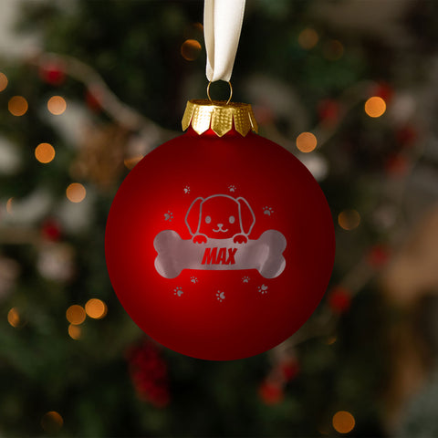 Gravierte Weihnachtskugel - Haustier - Hund & Katze